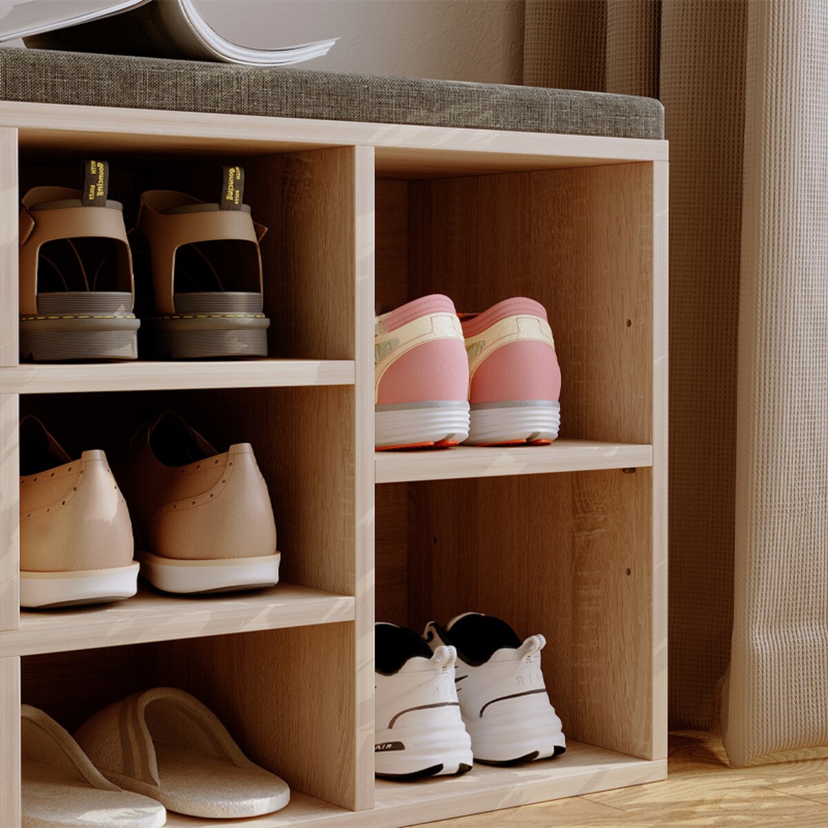 SZAFKA NA BUTY Z SIEDZISKIEM ŁAWKA NOWOCZESNA DĄB SONOMA LOFT 104 CM