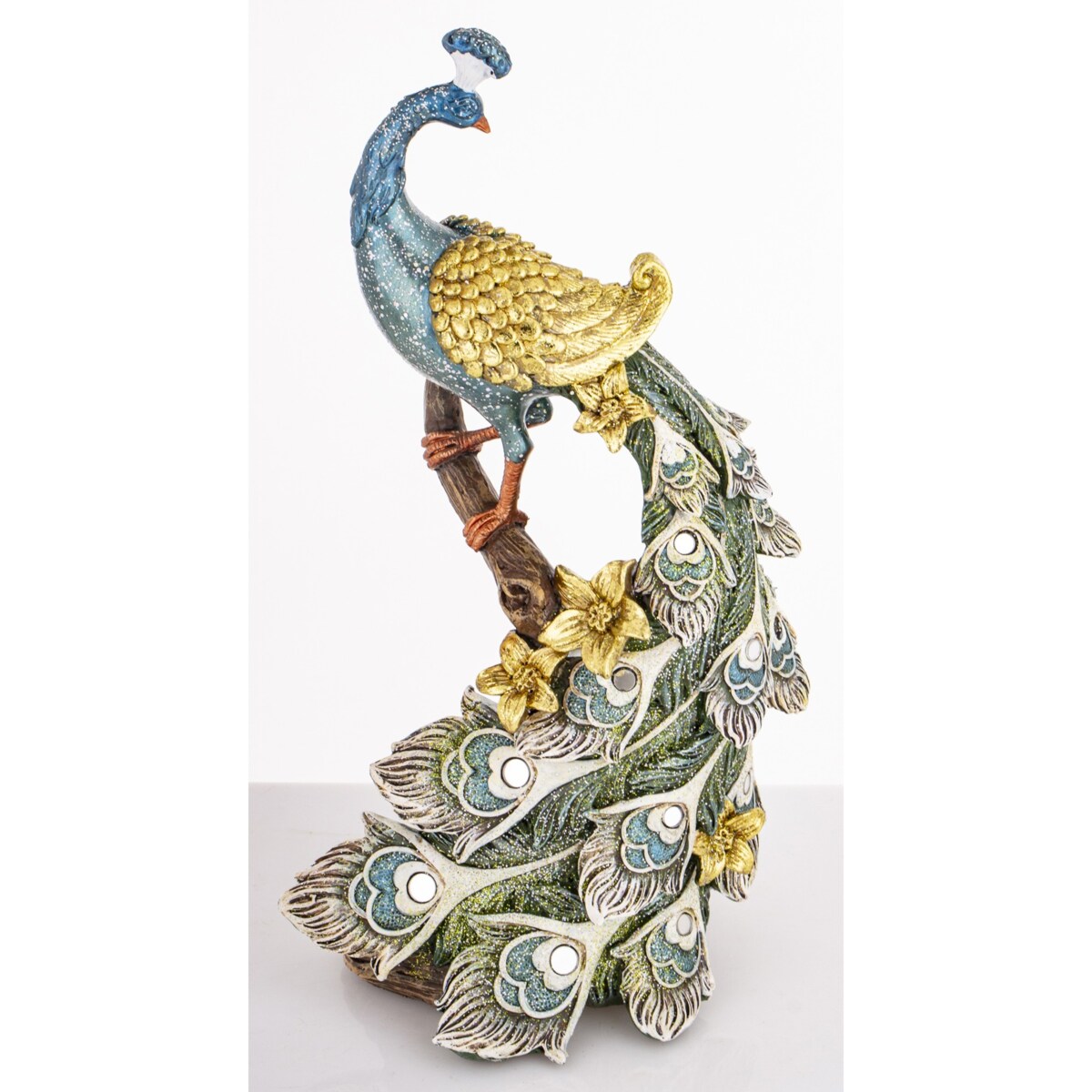 Dekoracja - Paw 20x31x115 cm PAVO-2 złoty