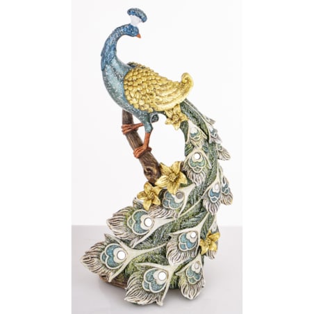 Dekoracja - Paw 20x31x115 cm PAVO-2 złoty