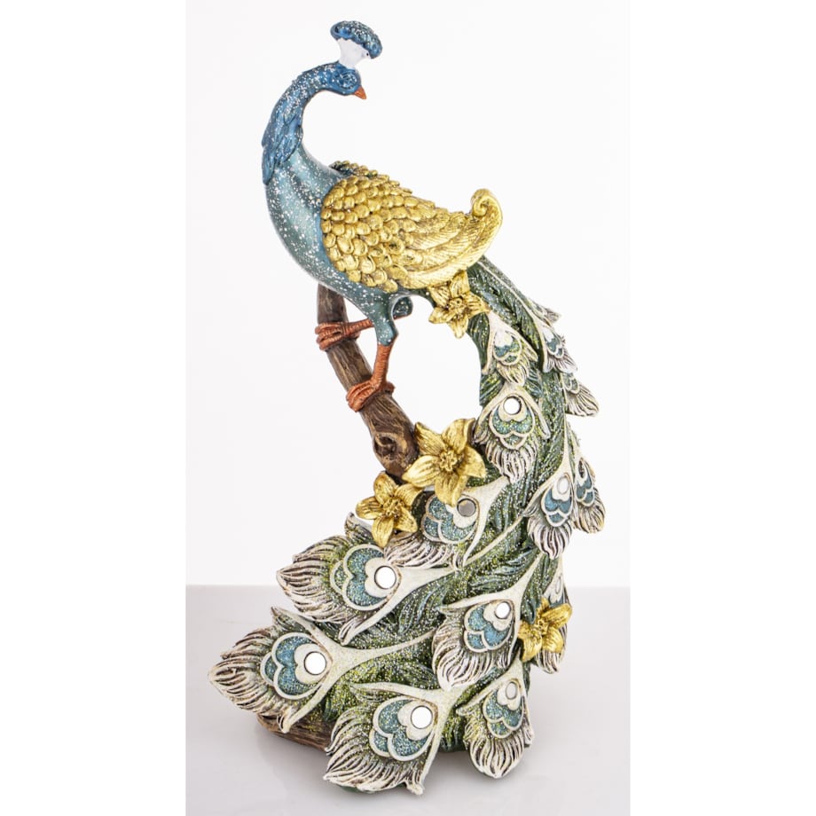 Dekoracja - Paw 20x31x115 cm PAVO-2 złoty