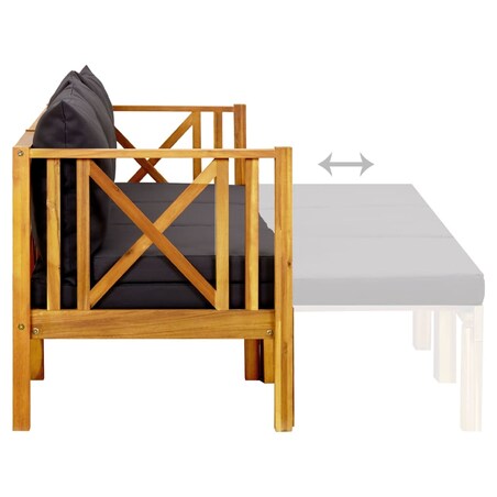 vidaXL 3-osobowa ławka ogrodowa z poduszkami, 179 cm, drewno akacjowe