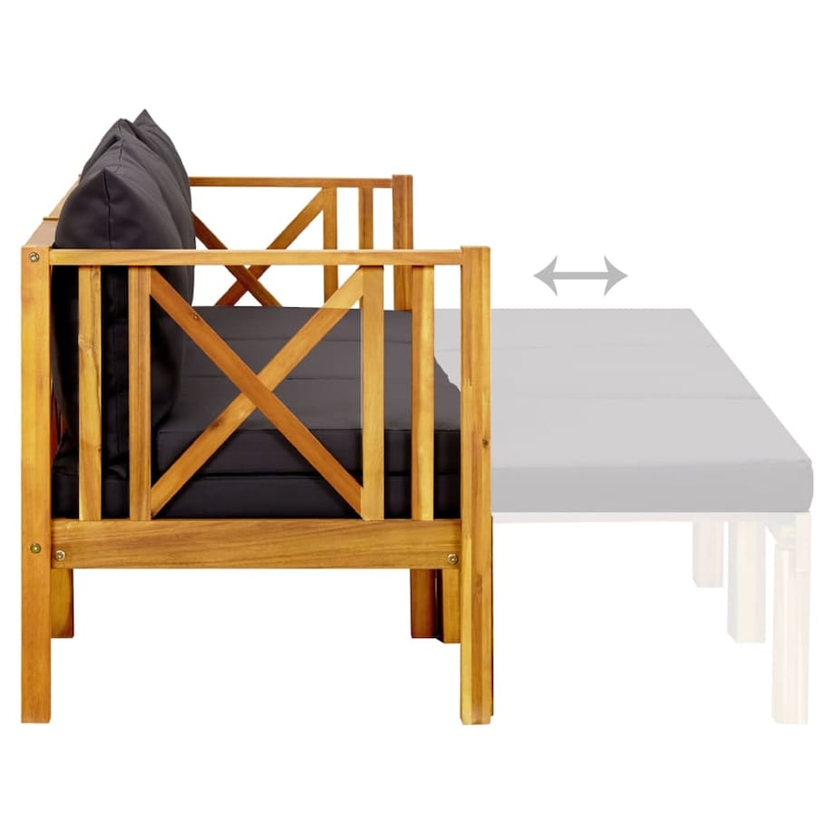 vidaXL 3-osobowa ławka ogrodowa z poduszkami, 179 cm, drewno akacjowe