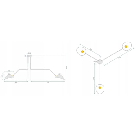 Lampa Sufitowa Wisząca Czarna 3 Ramienna Pająk Xxl
