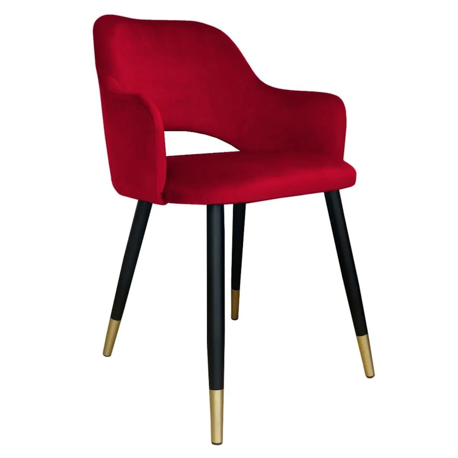 Krzesło NAPO VELVET GOLD bordowe