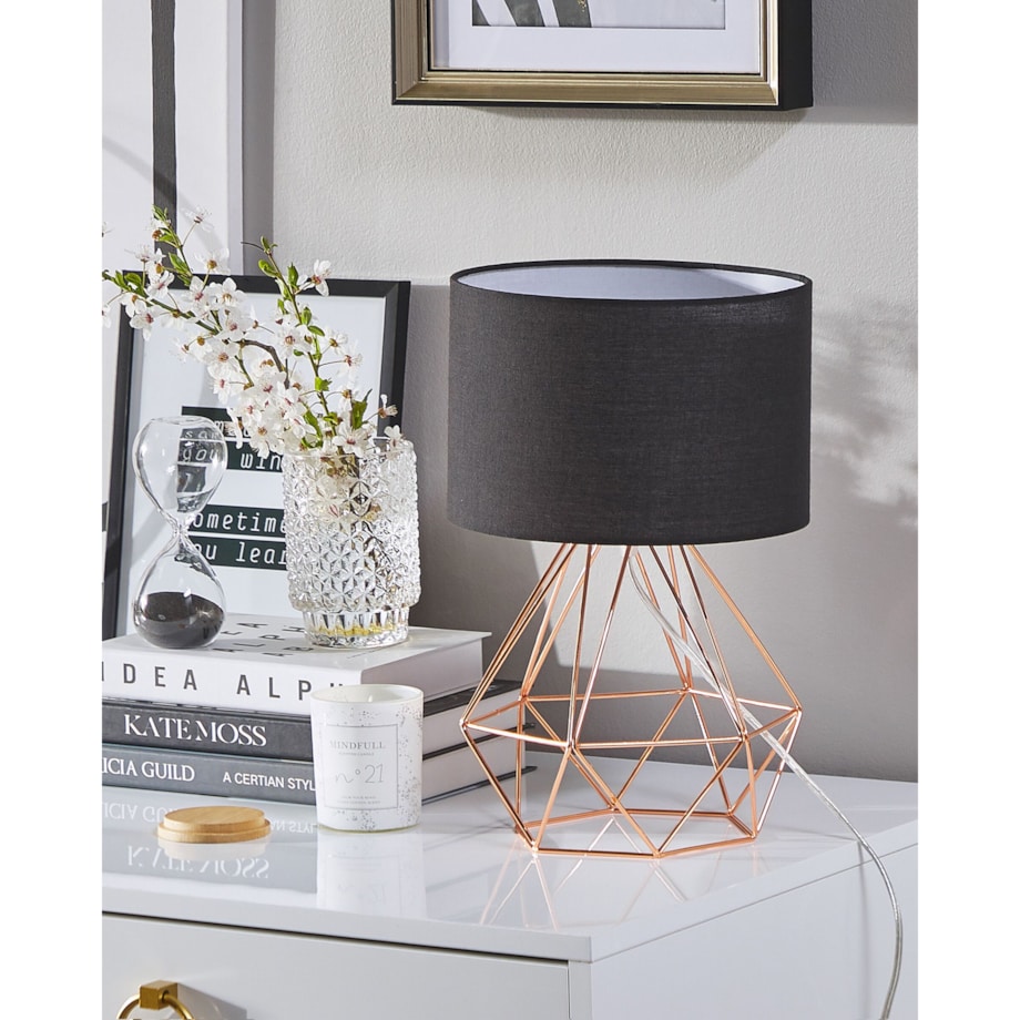 Lampka nocna metalowa miedziana MARONI