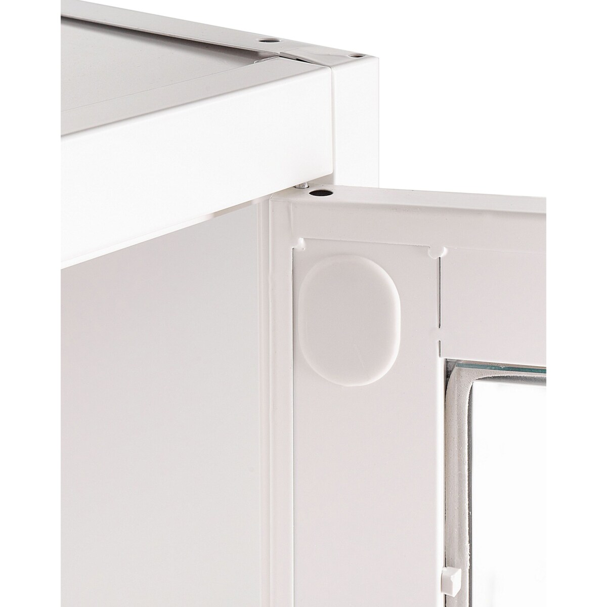 Witryna czterodrzwiowa metalowa biała MALACHITE