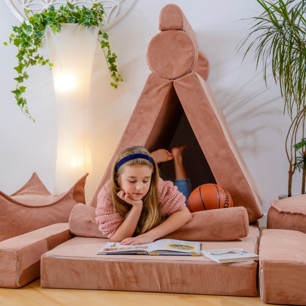 Sofa dla Dzieci Slimcord, Sztruksowa, Ceglana