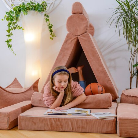 Sofa dla Dzieci Slimcord, Sztruksowa, Ceglana