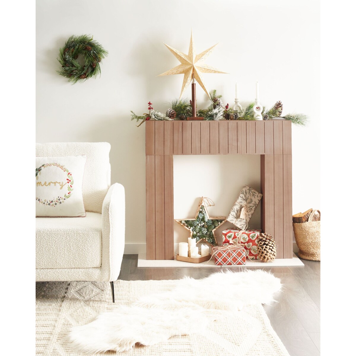 Portal kominkowy BUNBURY Jasnobrązowy