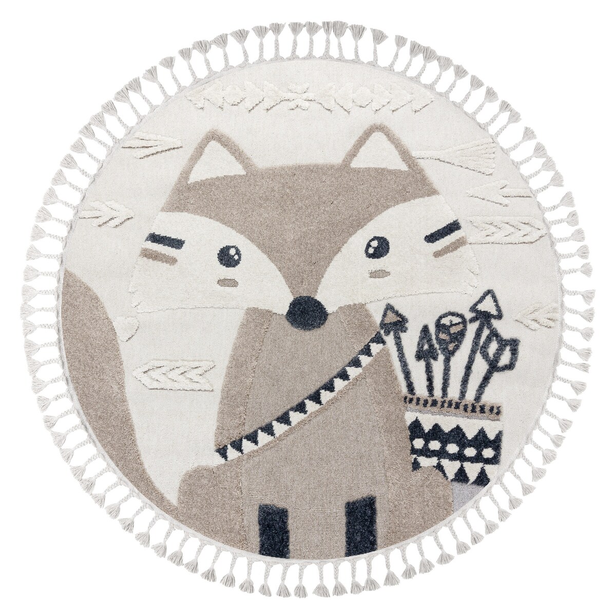 Dywan YOYO EY80 koło biały / beż - Lis, koło 160 cm