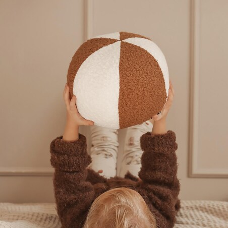 Poduszka SOFT LOOP | biało - karmelowa kula