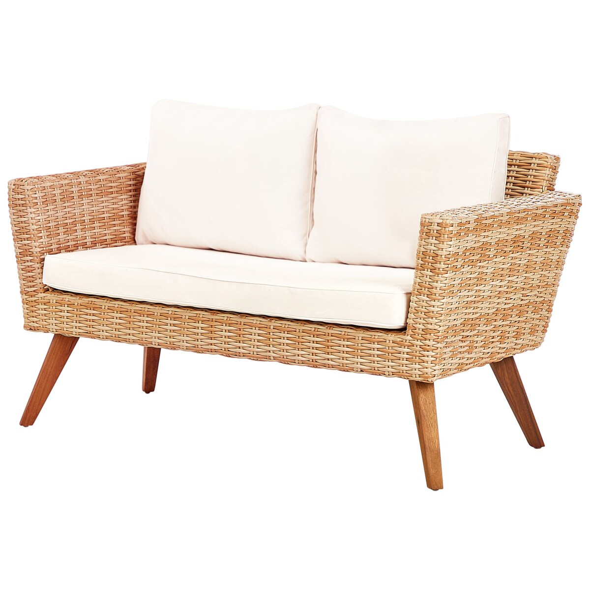 Zestaw wypoczynkowy dla 4 osób Technorattan Złamana biel VITTORIA