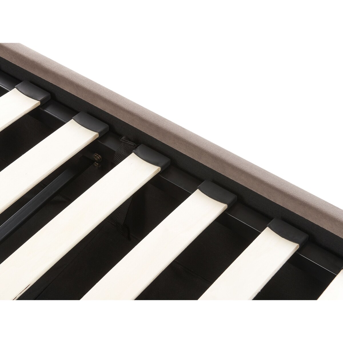 Łóżko z pojemnikiem welurowe 180 x 200 cm beżowoszare ROUEN