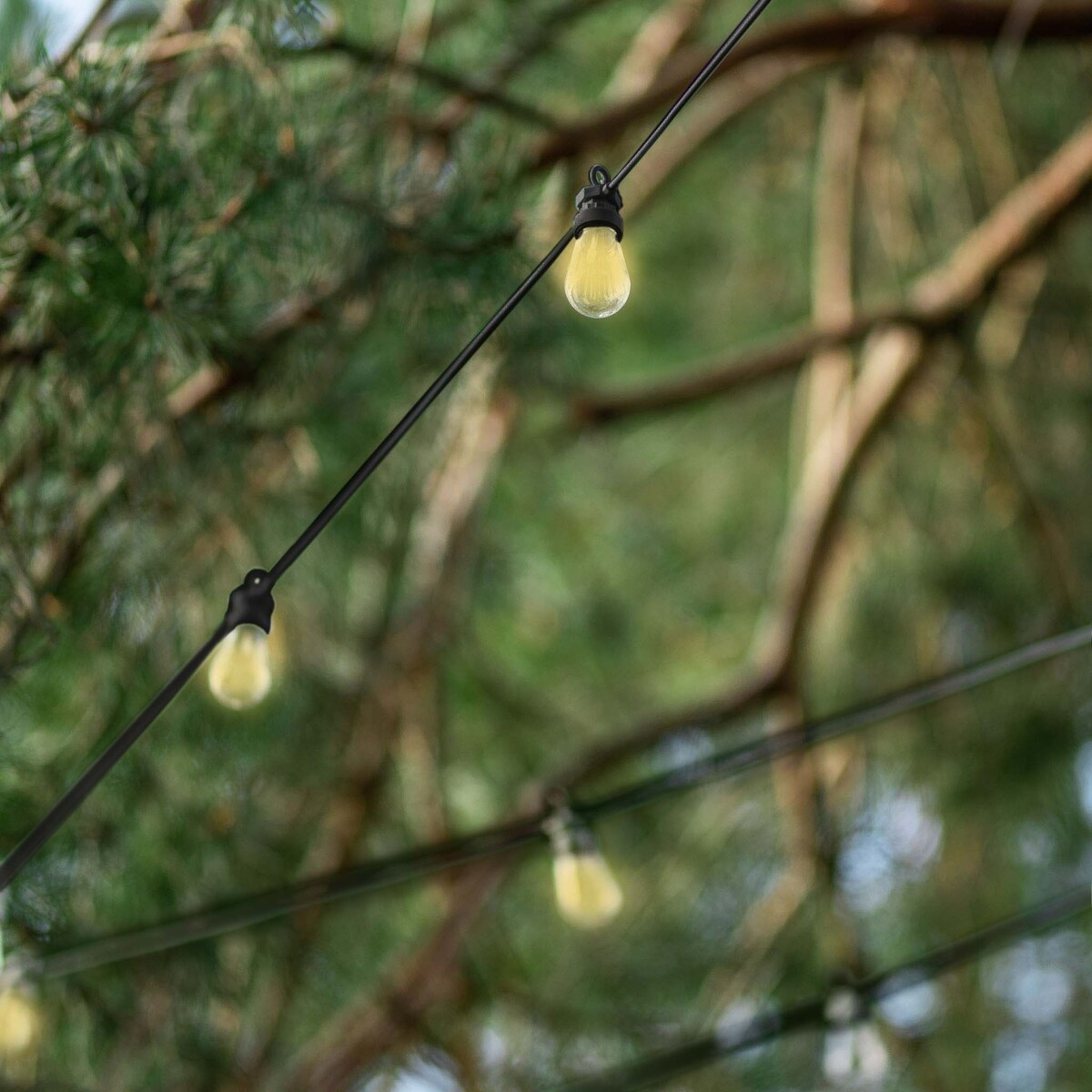 Lampki balkonowe na sznurze 12,5 m, 20 lampek, ciepłe światło LED