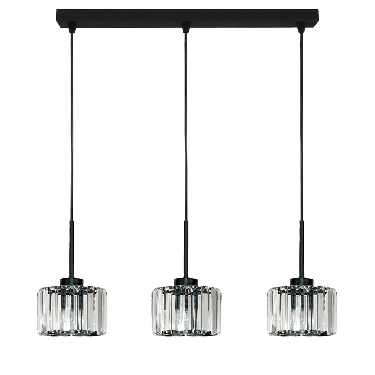 lampa wisząca 3 punktowa czarna edylit nad stół