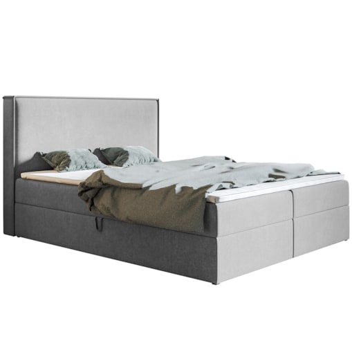 Łóżko kontynentalne FOX 9 160x200- szare