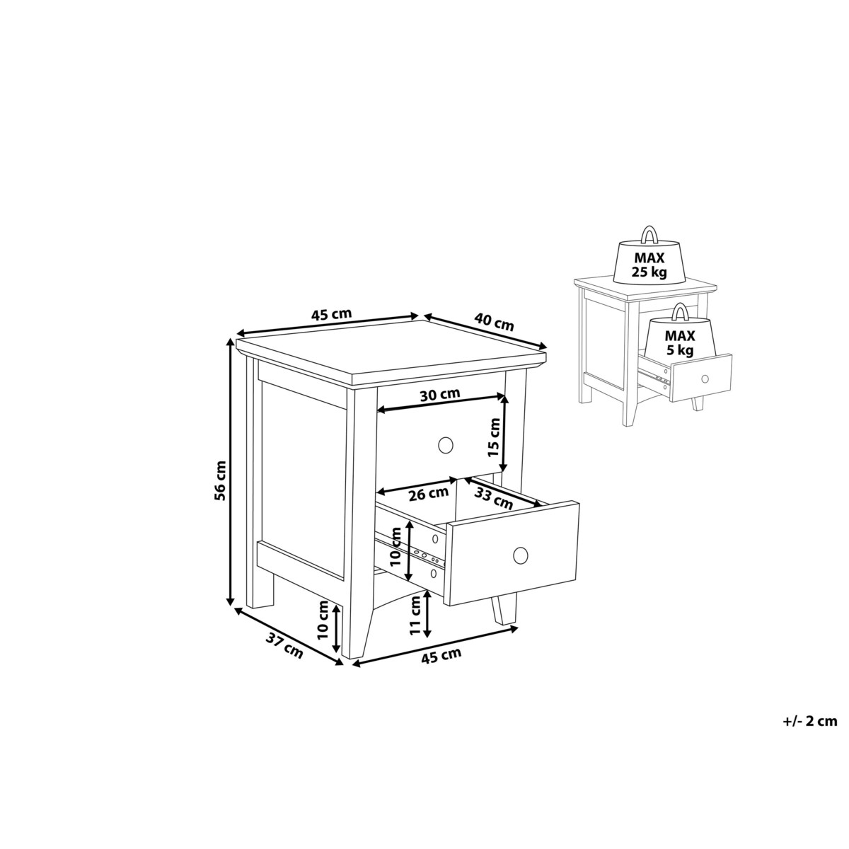 Szafka nocna biała JOLIET