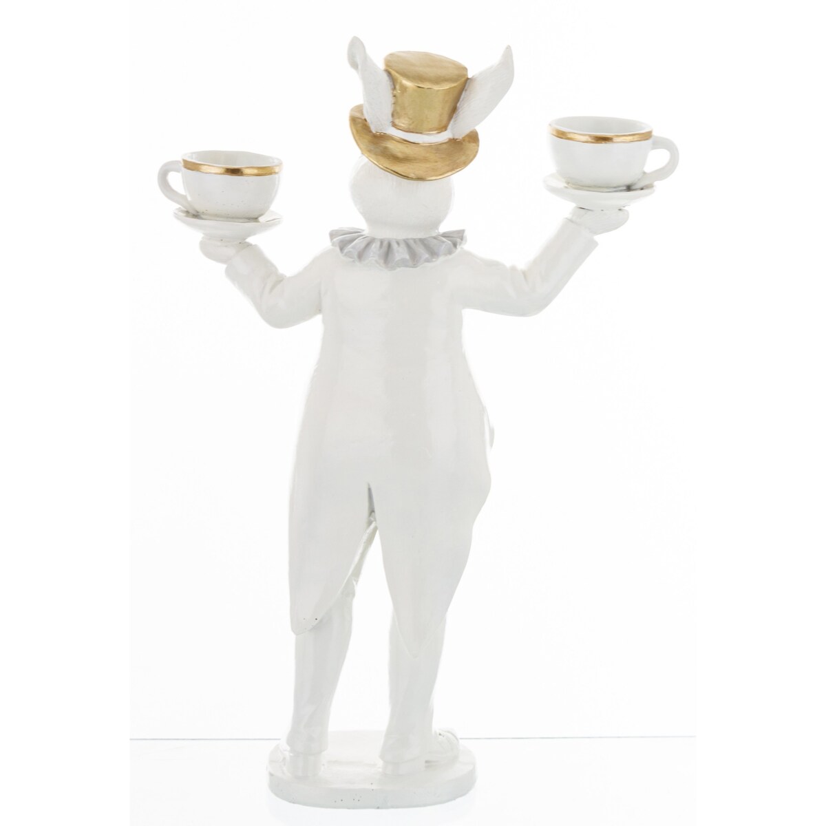 Dekoracja - królik z filiżankami 30,5x19x7 cm CAMERIERE