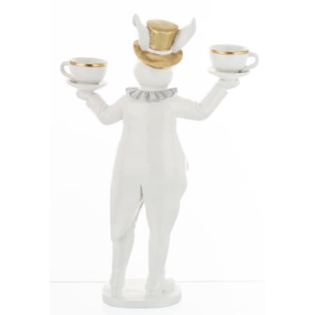 Dekoracja - królik z filiżankami 30,5x19x7 cm CAMERIERE