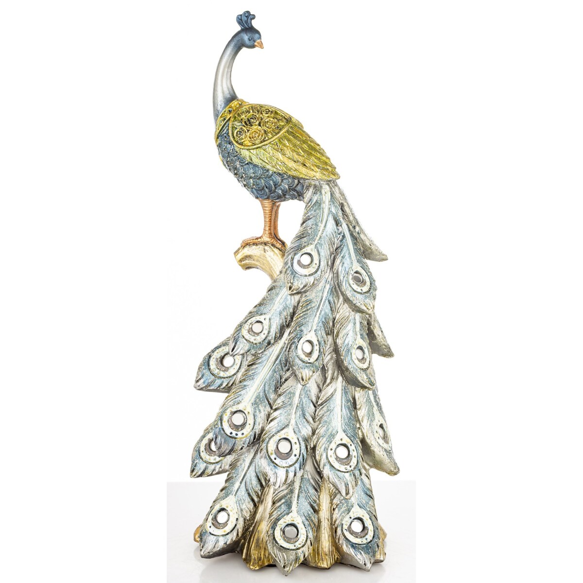 Dekoracja - Paw 26x10,5x8 cm ZAMPA złoty