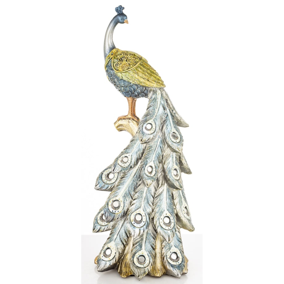 Dekoracja - Paw 26x10,5x8 cm ZAMPA złoty