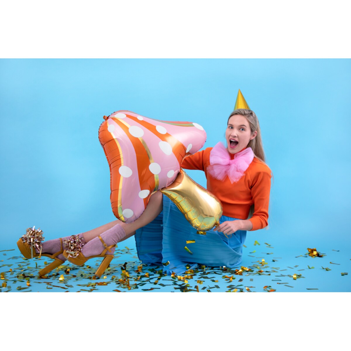 Balon foliowy Grzybek, 66x75cm, mix