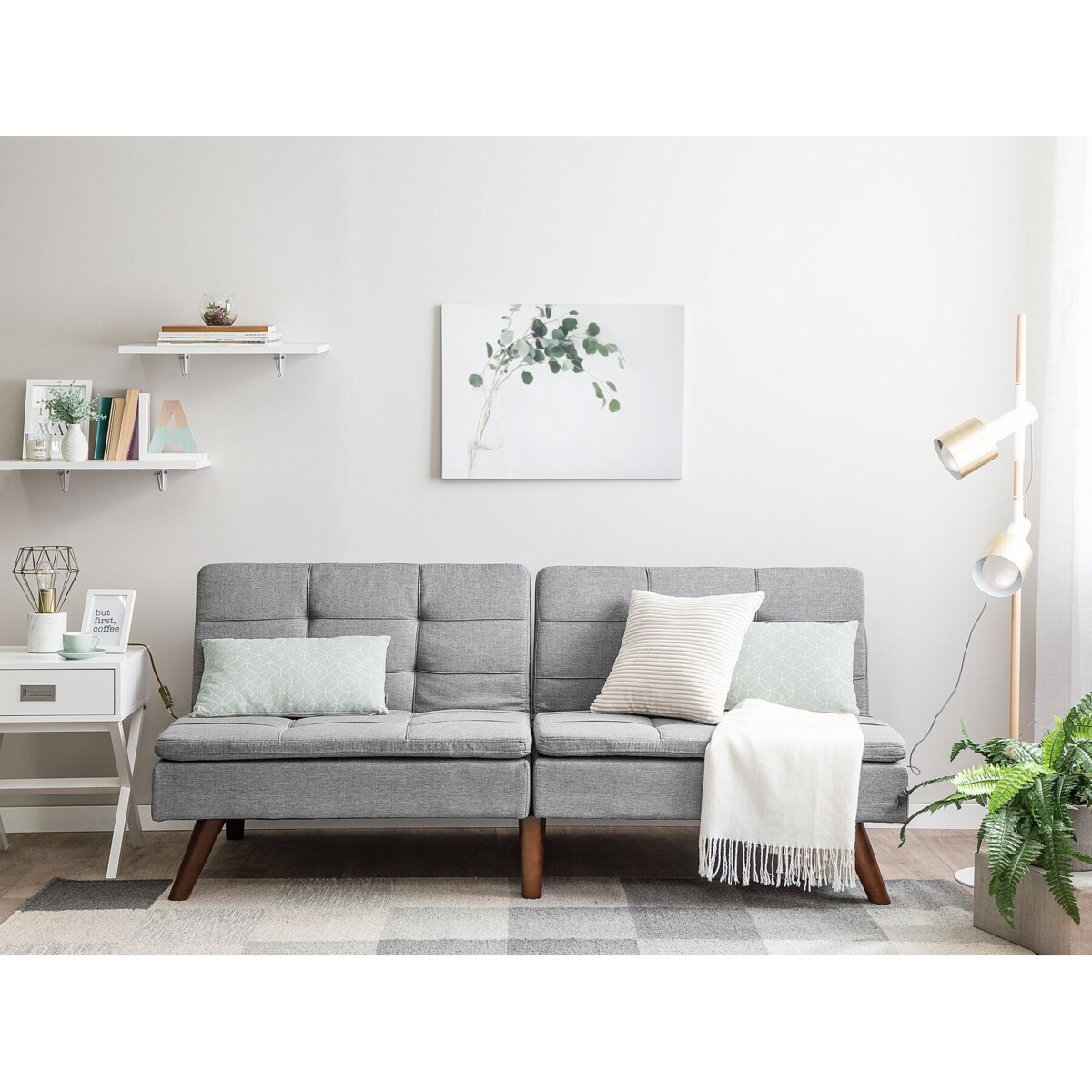 Sofa rozkładana jasnoszara RONNE