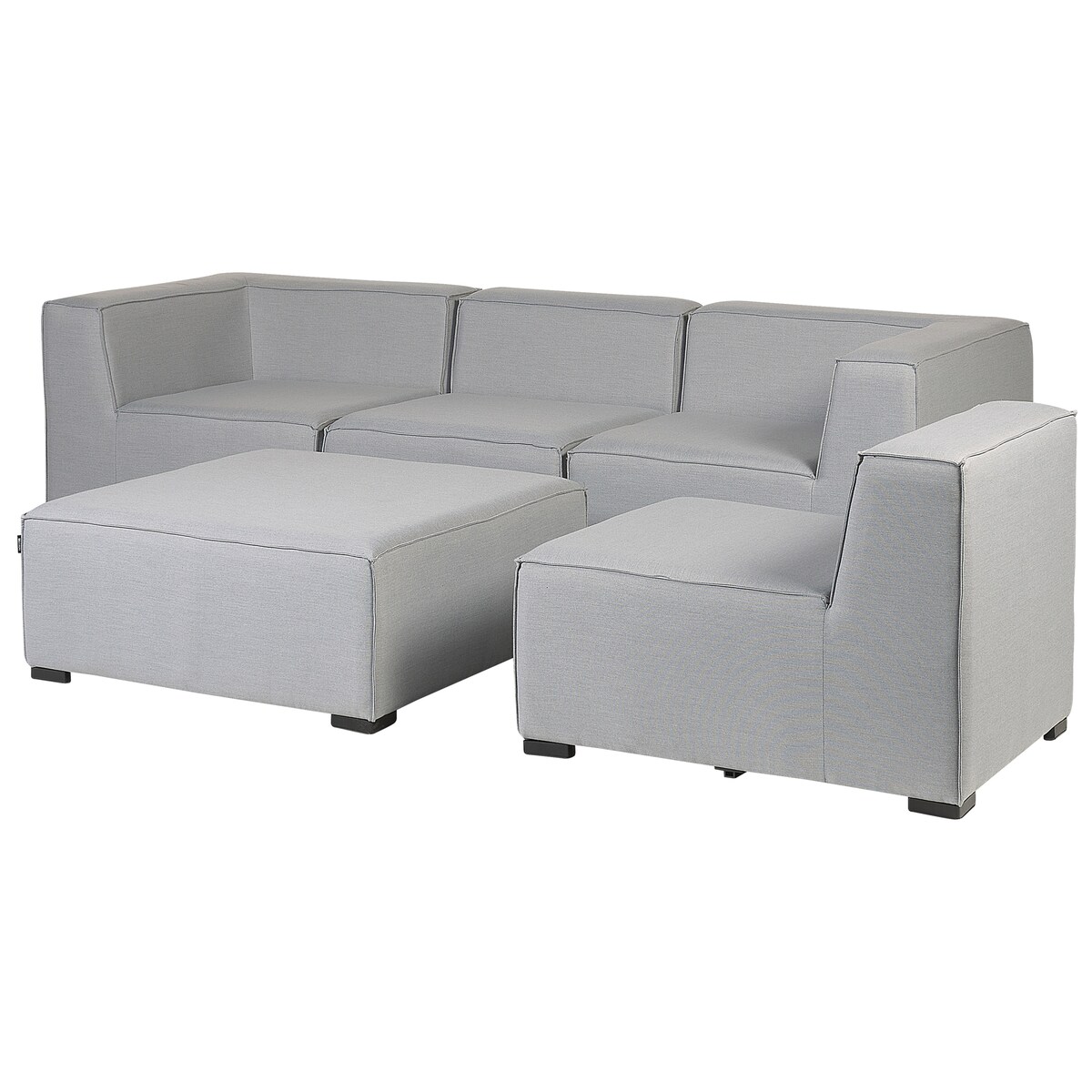 Sofa ogrodowa z otomaną dla 4 osób AREZZO Jasnoszary Modułowy