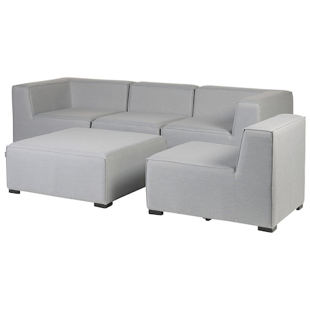Sofa ogrodowa z otomaną dla 4 osób AREZZO Jasnoszary Modułowy