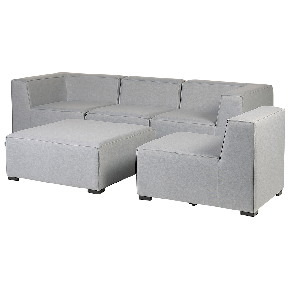 Sofa ogrodowa z otomaną dla 4 osób AREZZO Jasnoszary Modułowy