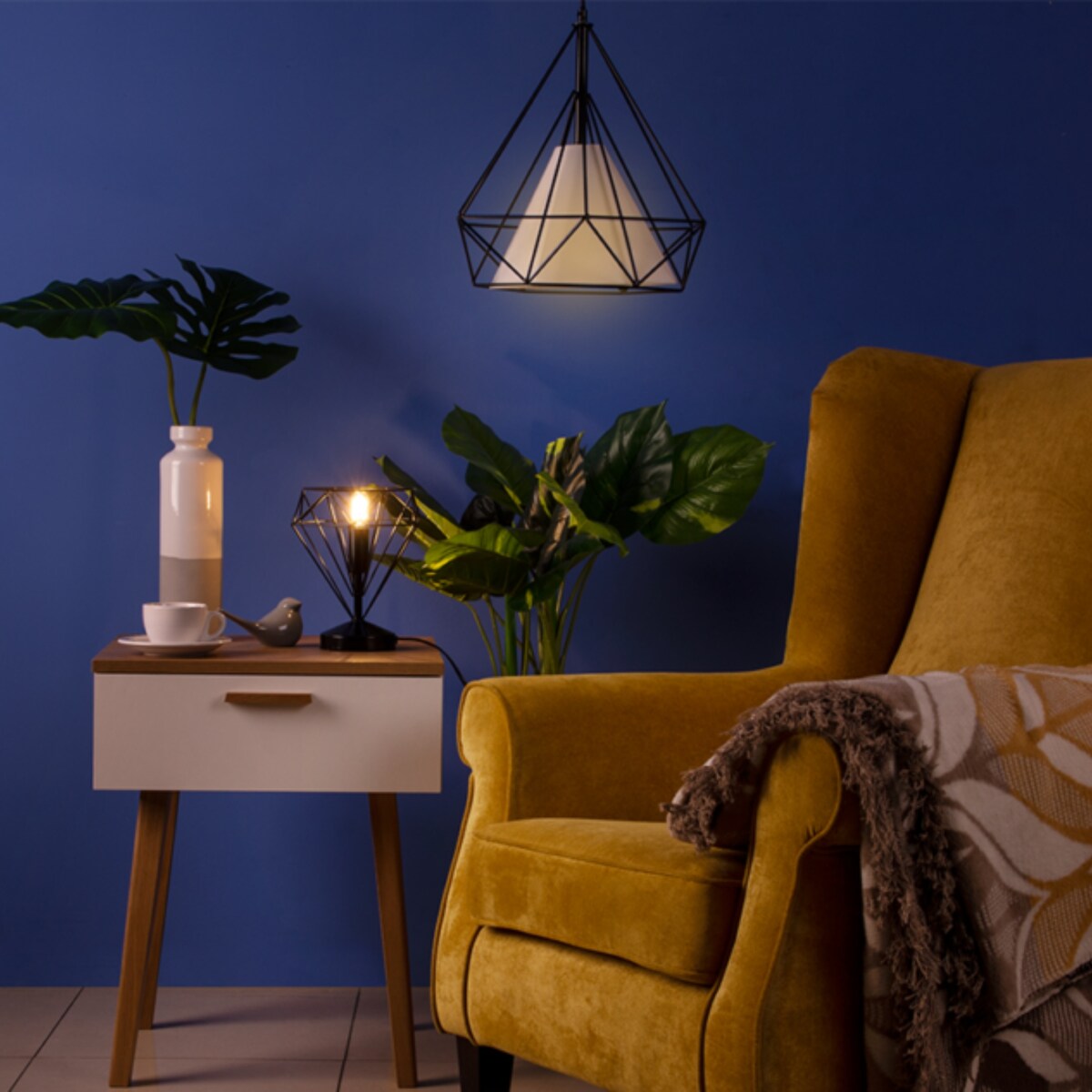 KONSIMO ACOS Lampy do sypialni Loft, czarne, 2 szt.