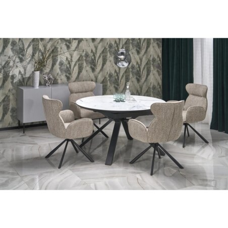 Krzesło tapicerowane K571 beżowe obracane