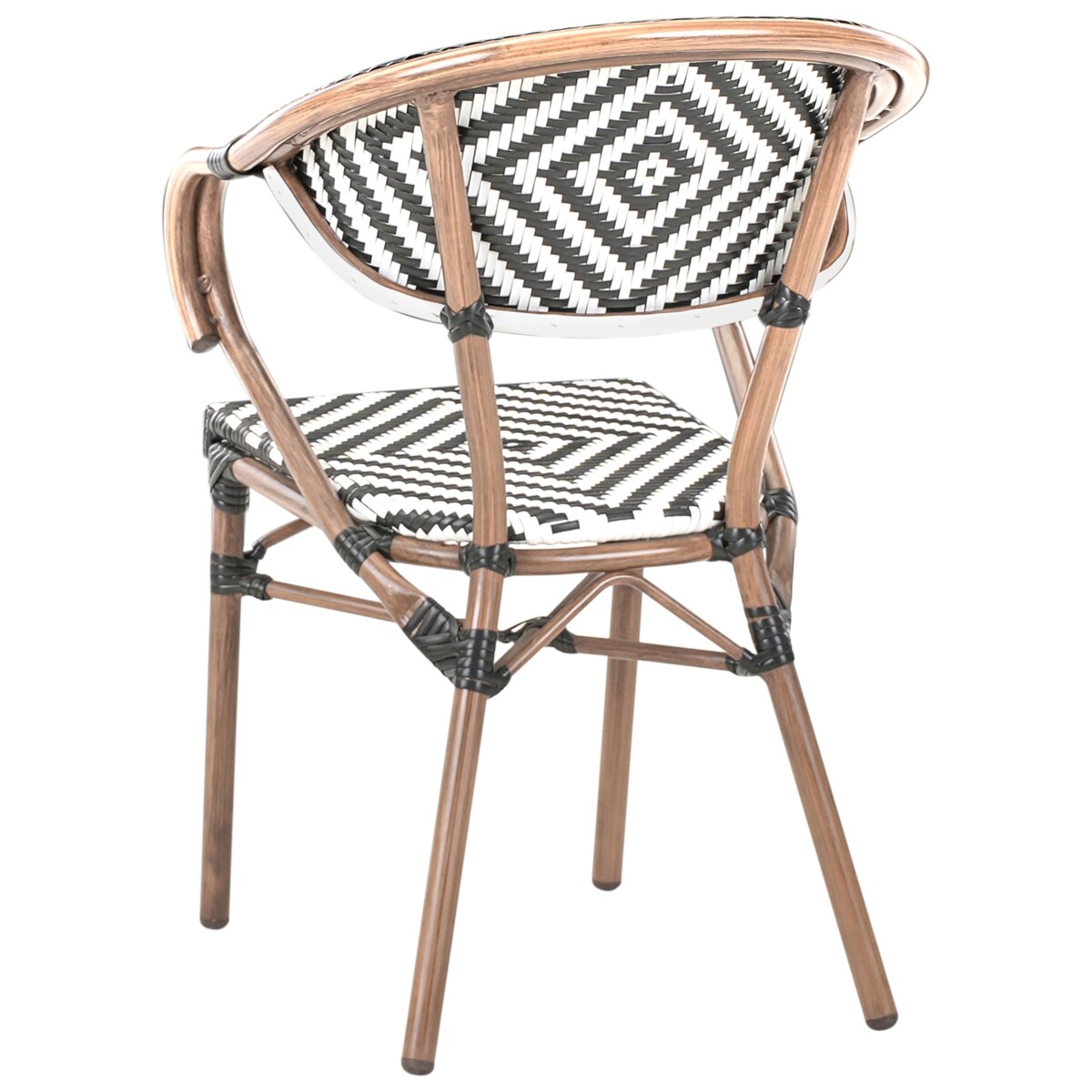 Zestaw 4 krzeseł ogrodowych RIFREDDO Technorattan Czarny/ biały