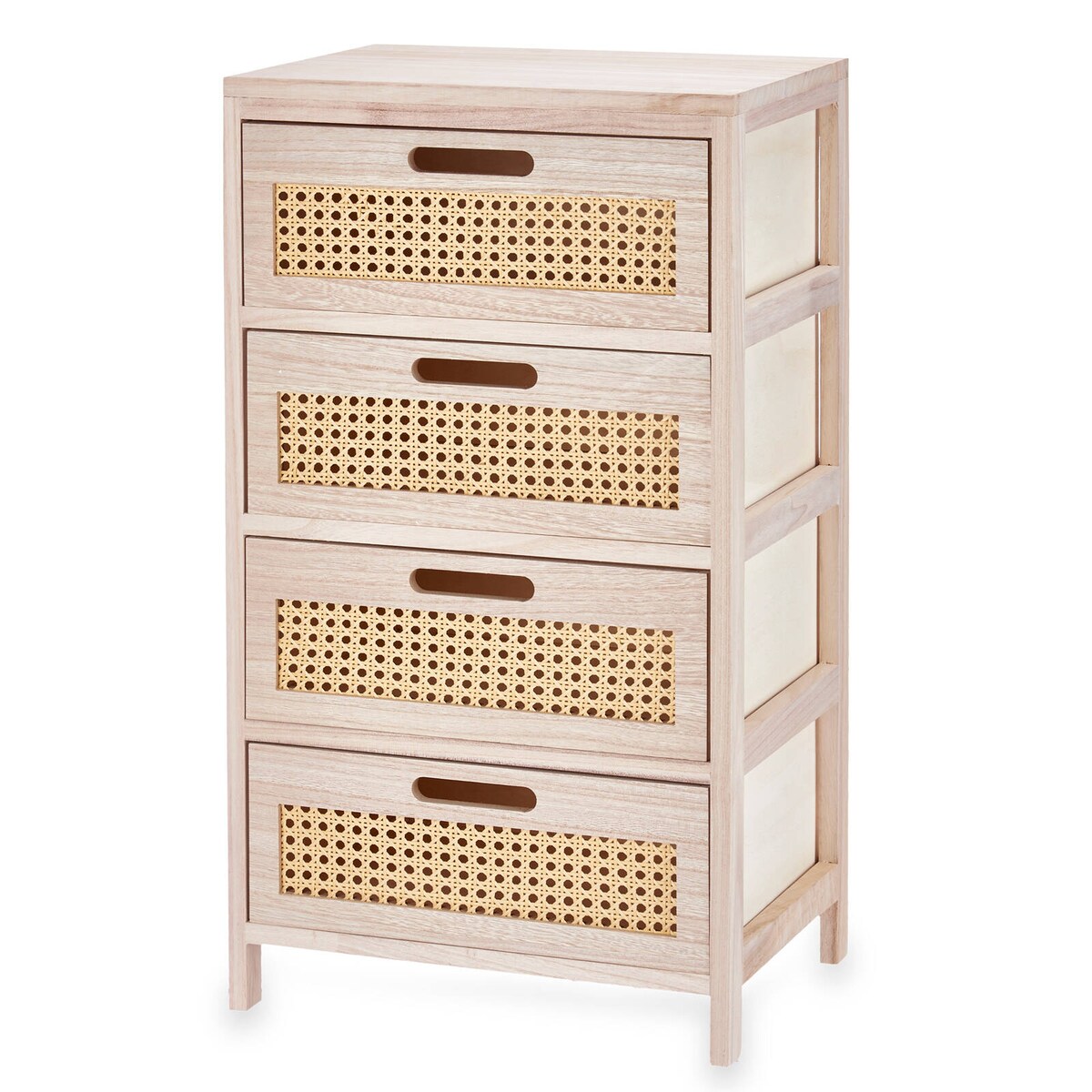 Komoda z 4-szufladami, plecionka wiedeńska, 29 x 40 x 73 cm
