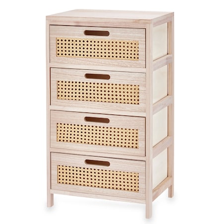 Komoda z 4-szufladami, plecionka wiedeńska, 29 x 40 x 73 cm