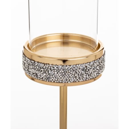 Świecznik złoty z kloszem 39x10 cm NIRAMAL