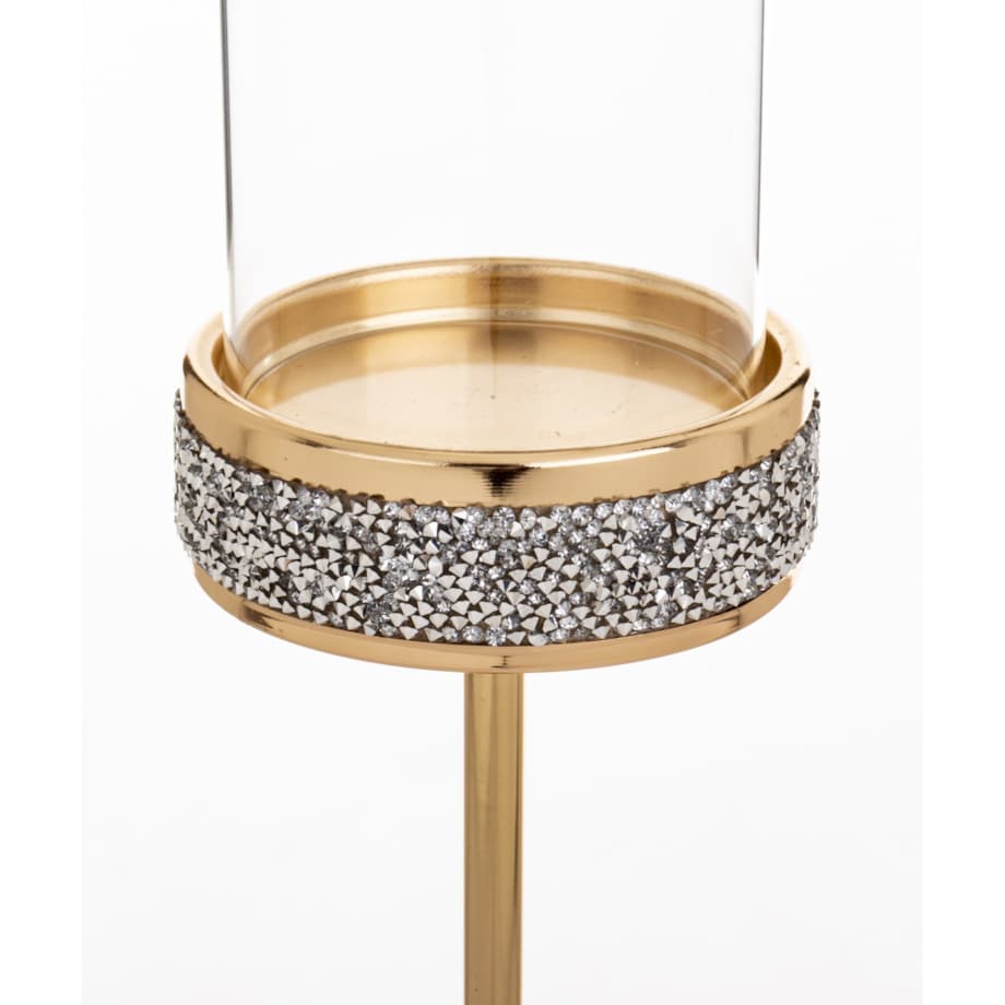 Świecznik złoty z kloszem 39x10 cm NIRAMAL