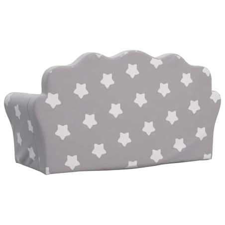 vidaXL 2-os. sofa dla dzieci, rozkładana, szara w gwiazdki, plusz