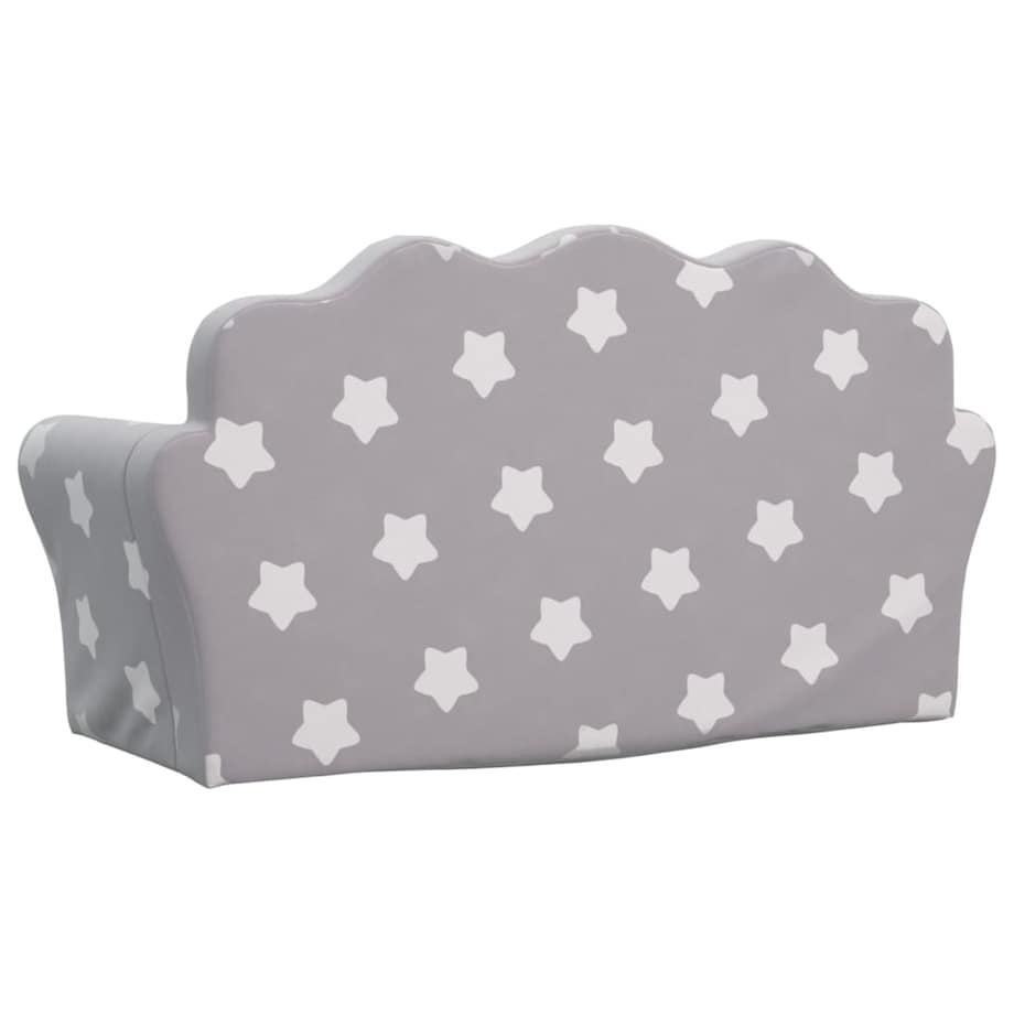 vidaXL 2-os. sofa dla dzieci, rozkładana, szara w gwiazdki, plusz