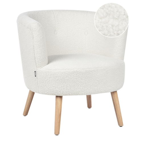 Fotel ODENZEN Boucle Biały