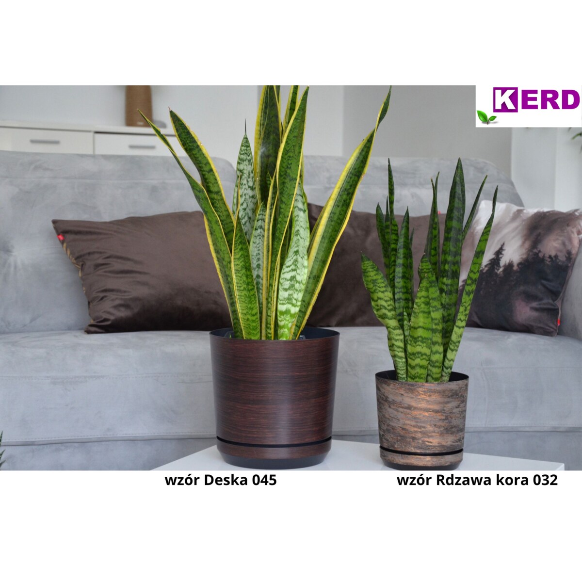 32 cm wzór DESKA * Doniczka z podstawką imitacja panelu wengedębowej deski styl naturalny drewnopodobna dużą donica