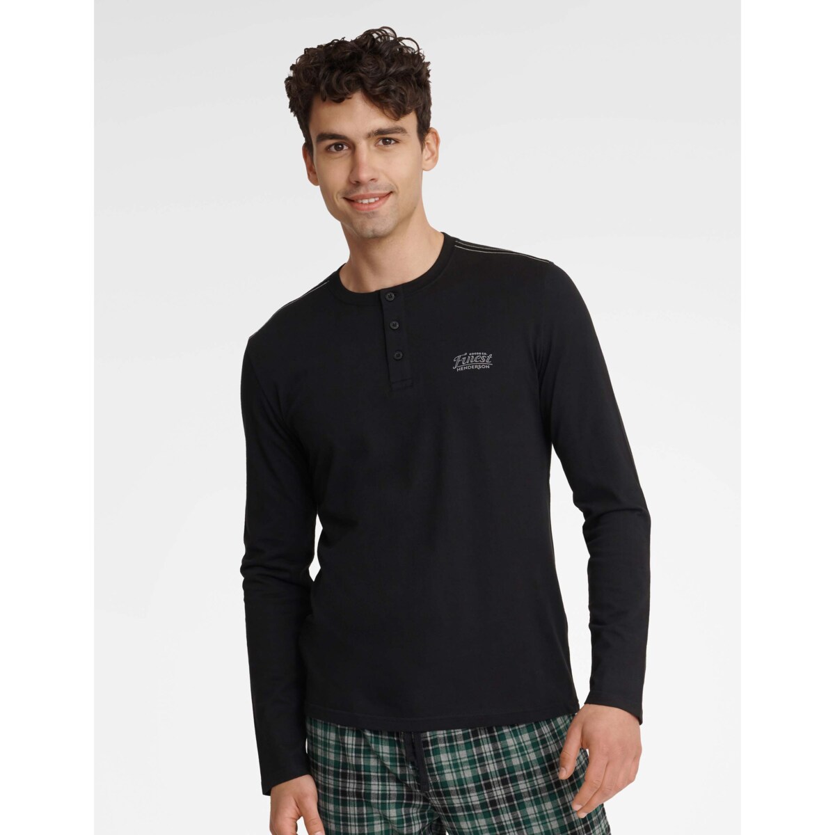 Piżama Usher 40946-99X Czarna Czarny, XL