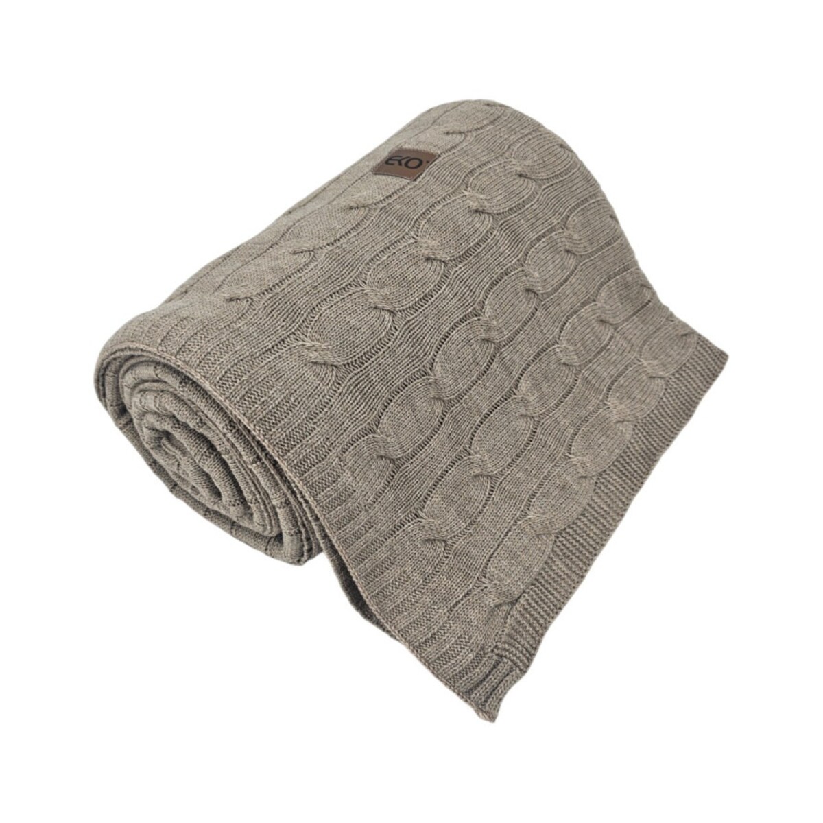 Koc dzianinowy kaszmir 150x200 cm – VERONA TAUPE