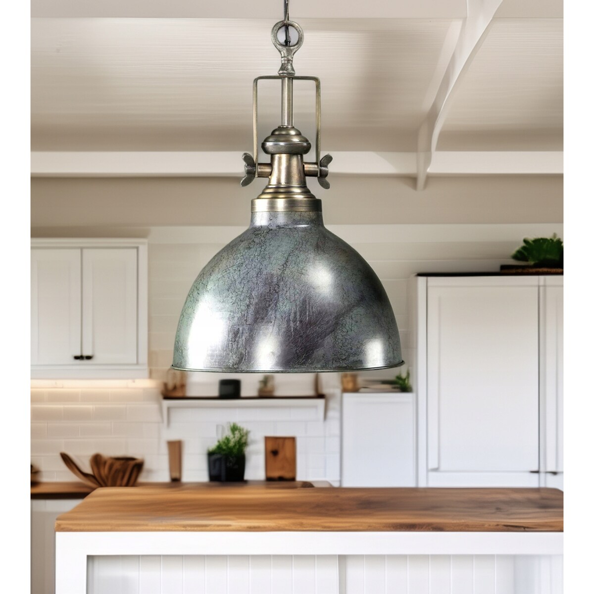 LAMPA SUFITOWA WISZĄCA NAD STÓŁ LOFT METALOWA IMITACJA MARMURU DUŻA 60cm