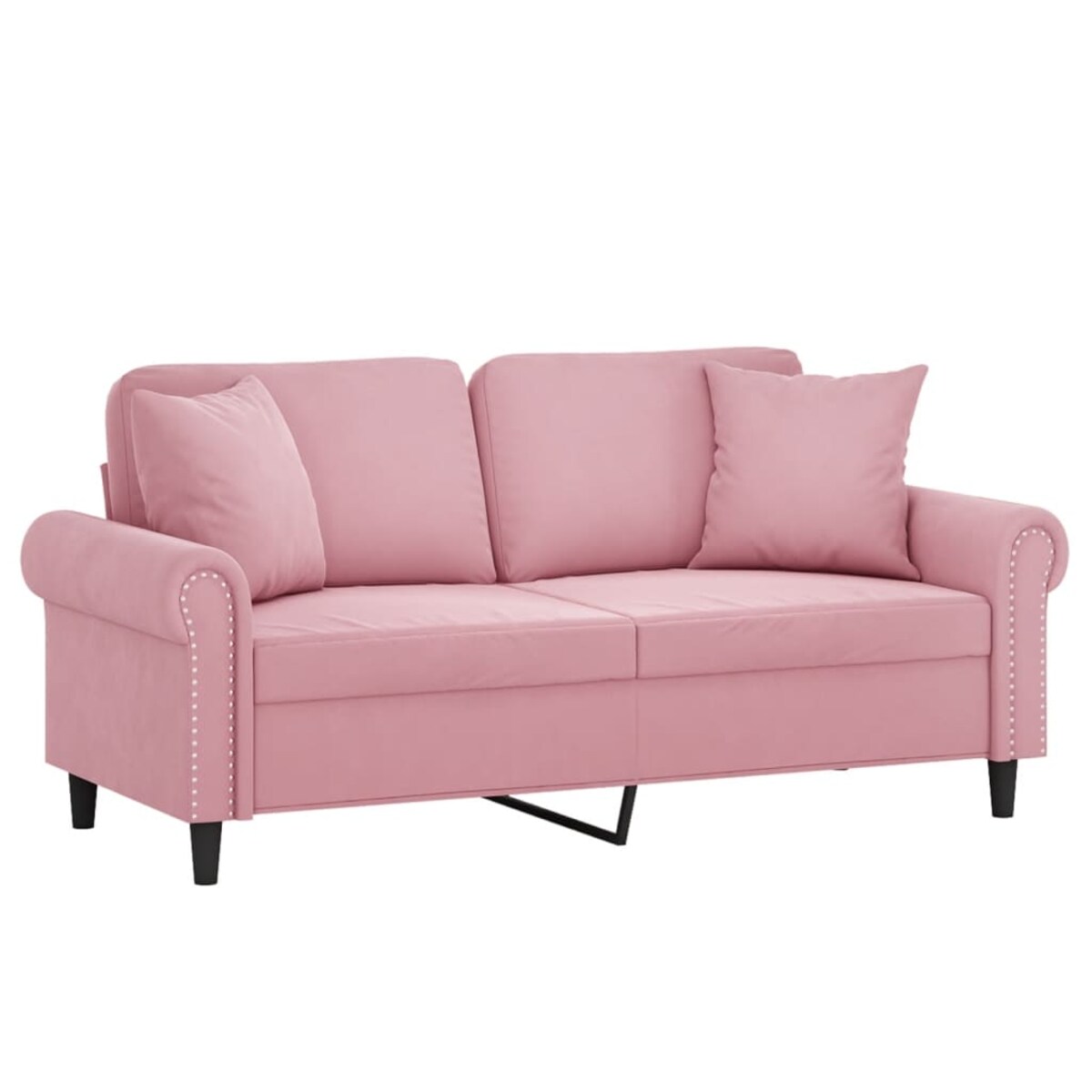 vidaXL 2-osobowa sofa z poduszkami, różowa, 140 cm, aksamit