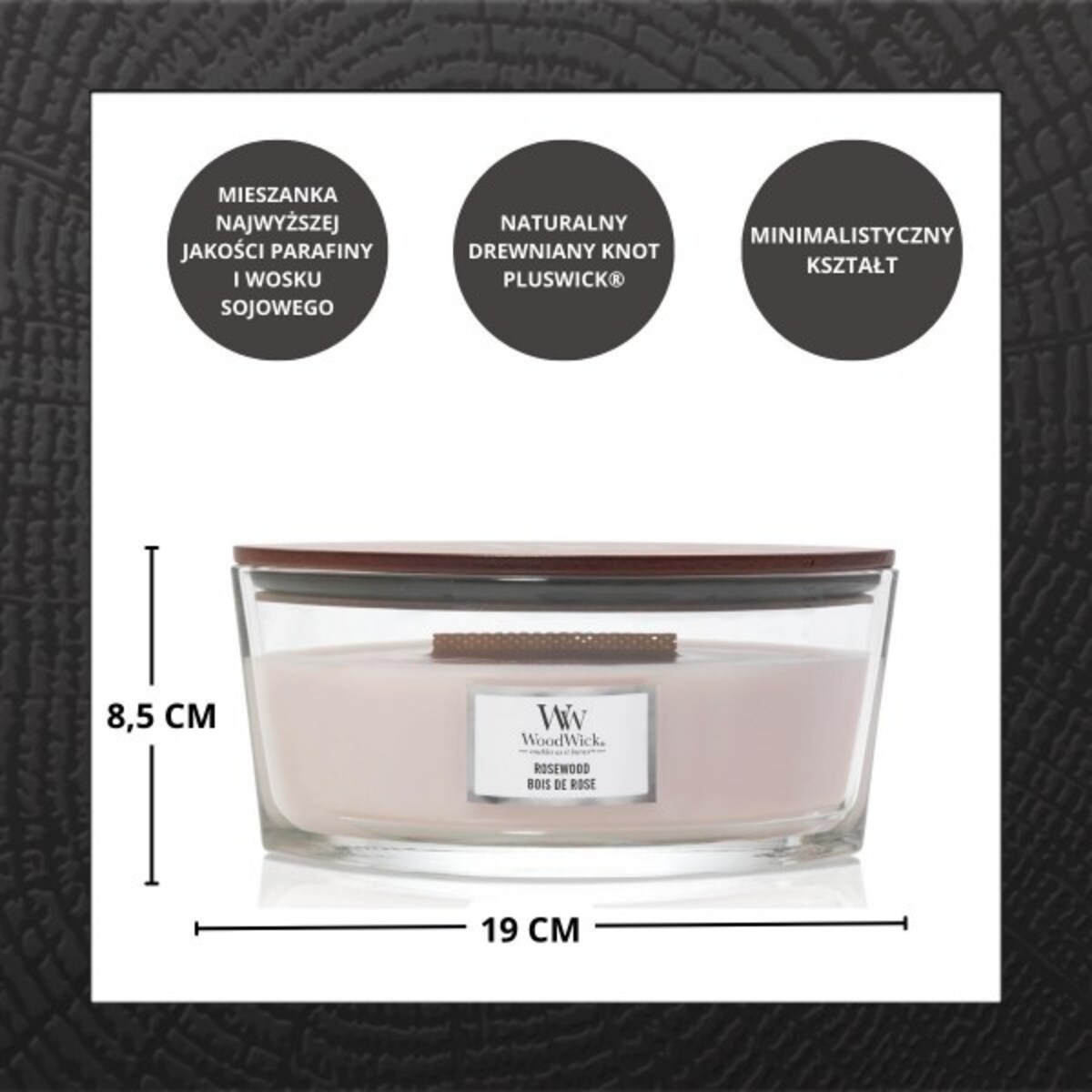 WoodWick świeca Elipsa ROSEWOOD