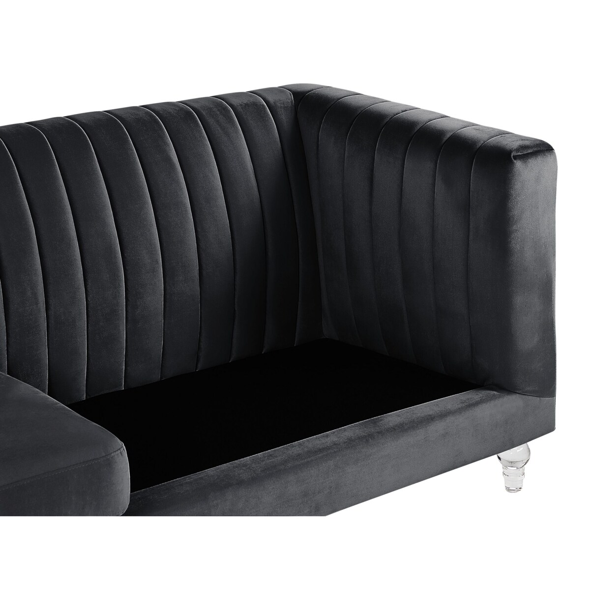 Sofa 3-osobowa welurowa czarna ARVIKA