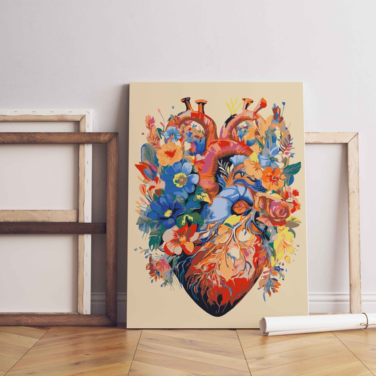 Malowanie po numerach, zestaw DIY – Kwitnące serce 50x70 cm- Produkt PL