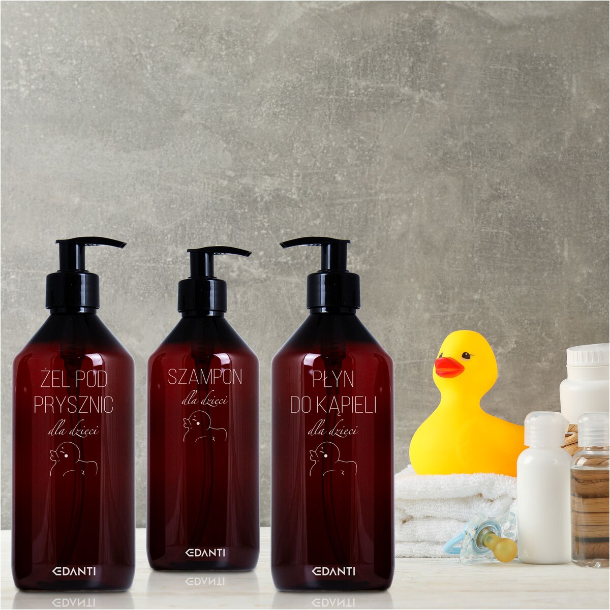 3X Dozownik Z Pompką Butelka Do Szamponu Żelu Pod Prysznic Zestaw Dla Dzieci Dziecięcy Do Łazienki