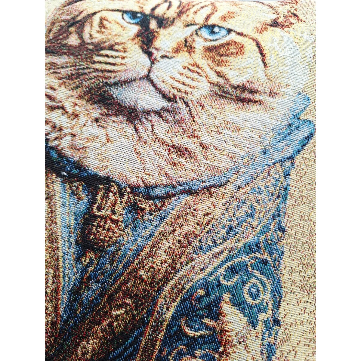 Poszewka Na Poduszkę Jasiek 45X45 Cm Żakardowa Dekoracyjna Ozobna Kot